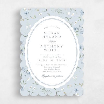 Blue Scalloped Wedding Invitation - Vasara Classic