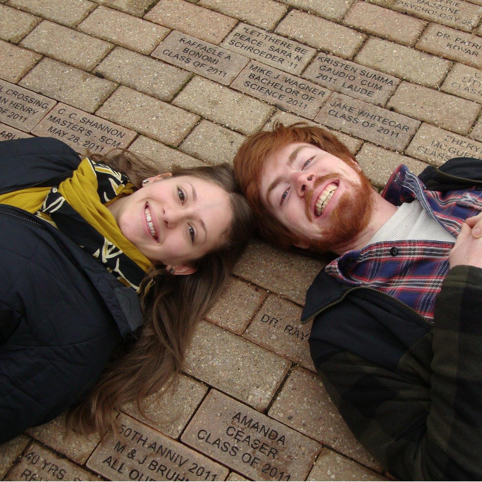 Our engraved bricks at our Alma Mater: Elmhurst College.