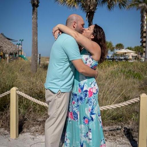 Engagement photo at the Sirata Resort.