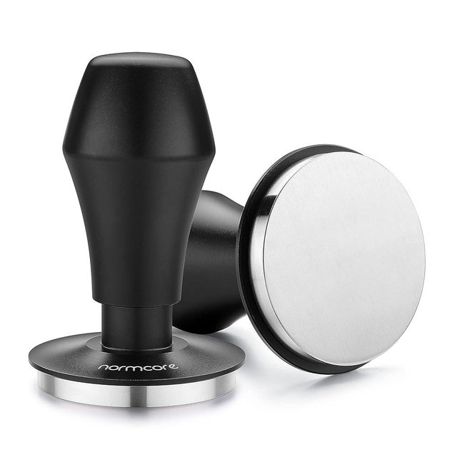 Normcore 53.3mm Coffee Tamper V4.1 with Click Sound Feedback, Spring Loaded Tamper with Flat Base, Compatible with 54mm Breville Sage Espresso Machines Portafilter, Black