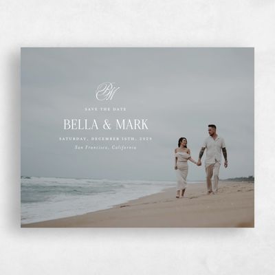 White Wedding Save the Date - Kennedy Photo