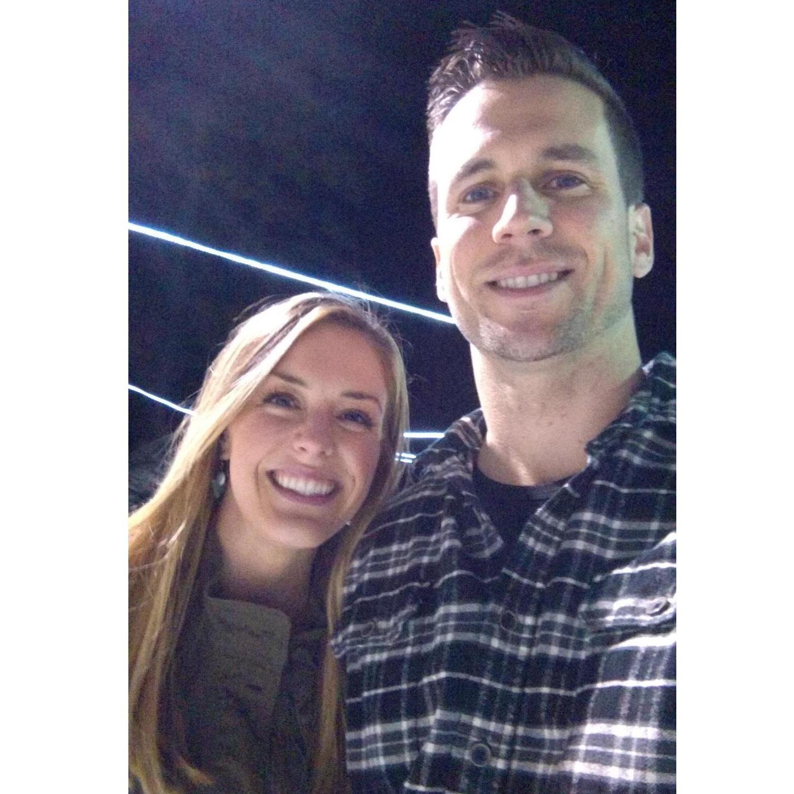 One of our first dates at the Paradise ice rink.