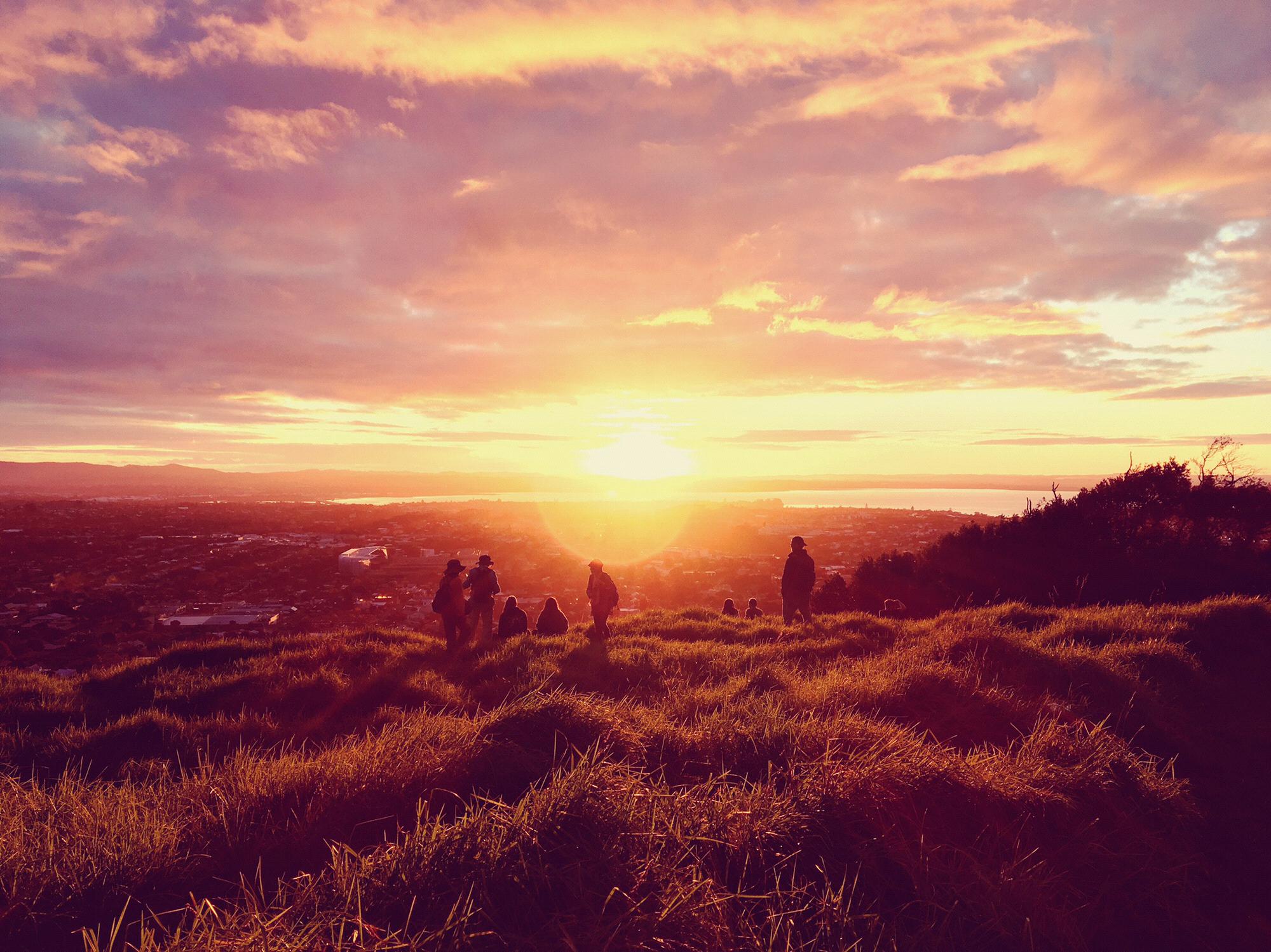 A beautiful sunset from Mt Eden, a favourite spot of ours just a few minutes from our home in New Zealand