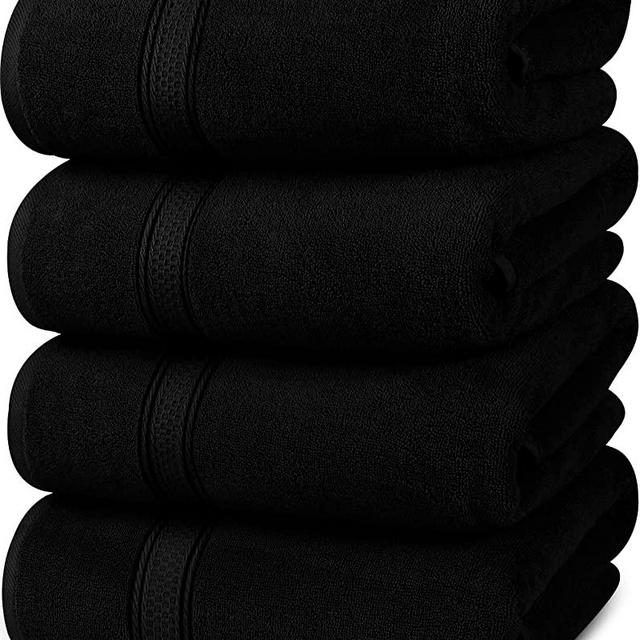 Utopia Towels - Bath Towels Set, Black - Premium 600 GSM 100% Ring Spun Cotton - Quick Dry, Highly Absorbent, Soft Feel Towels, Perfect for Daily Use (4-Pack)