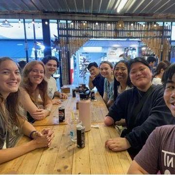 Dinner with friends in Bangkok, Thailand