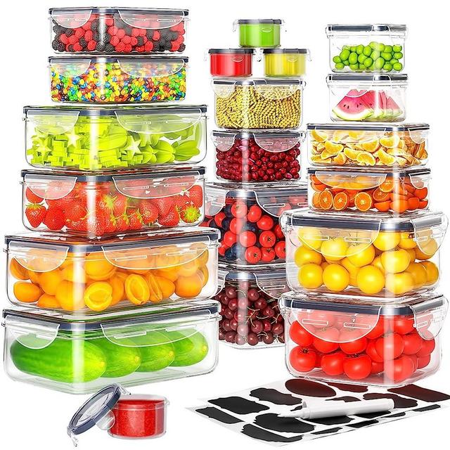 40 PCS Food Storage Containers with Lids Airtight (20 Containers & 20 Lids), Plastic Storage Meal Prep Container-Stackable 100% Leakproof & BPA-Free Organization and Storage Set, Lunch Containers