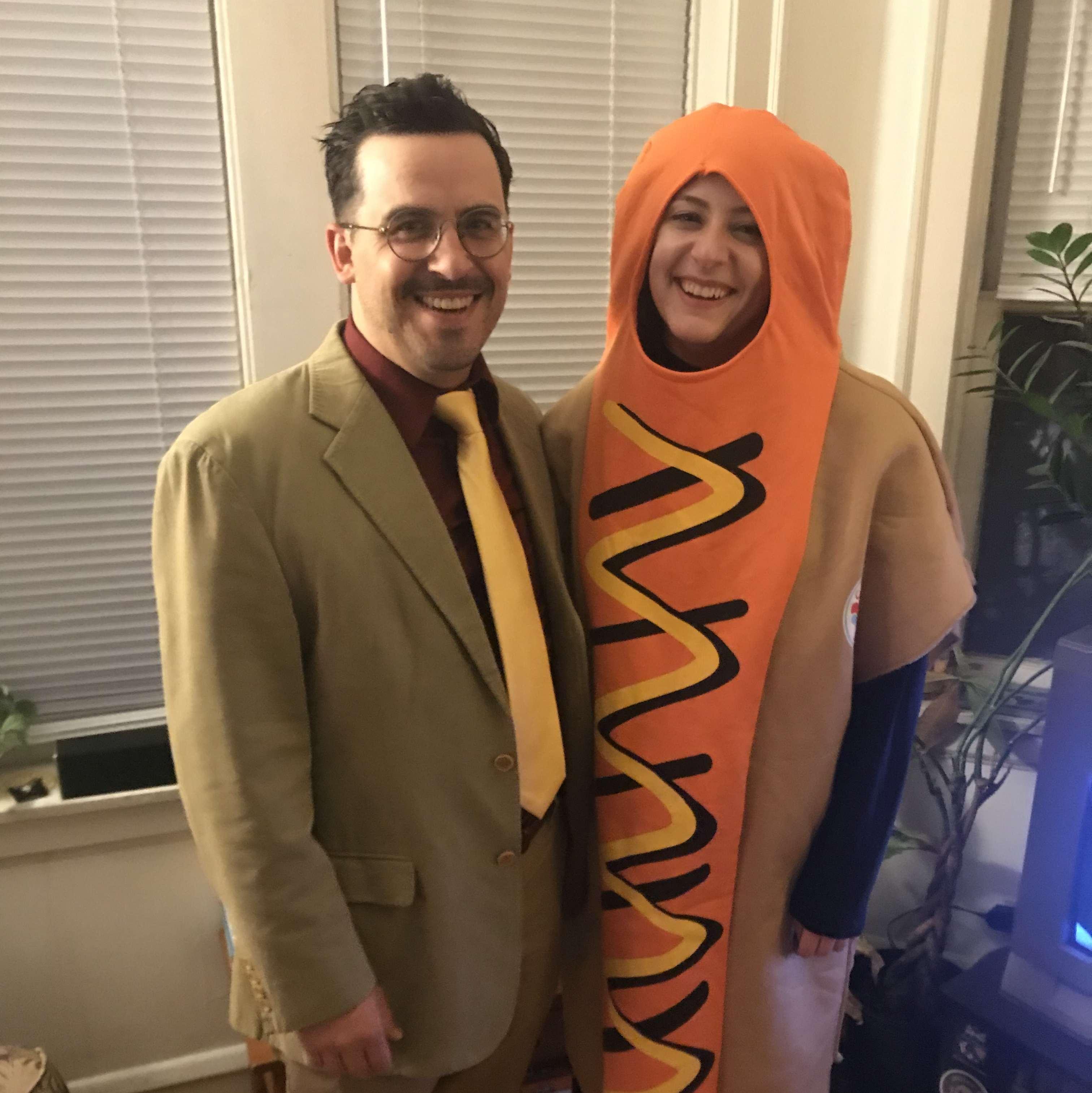 one of us was a hot dog & one of us was simply dressed as a hot dog for halloween, 2019