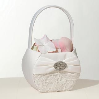 Vintage Lace Flower Girl Basket