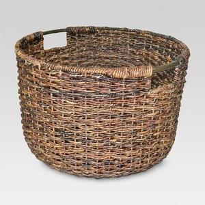 Wicker Large Round Basket Dark Brown - Threshold™