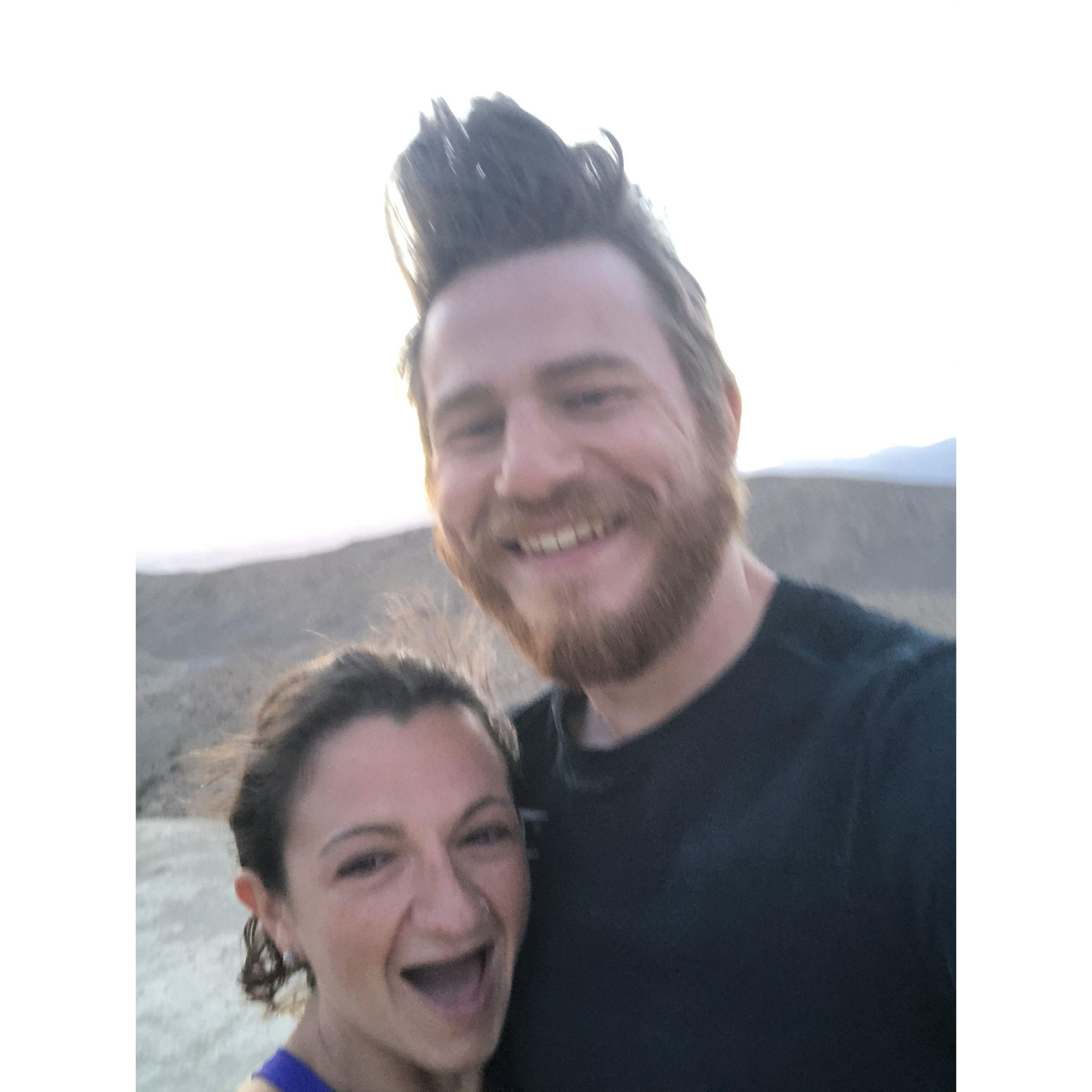 Arguably Priscilla's favorite photo ever, taken beside a giant crater in Death Valley.