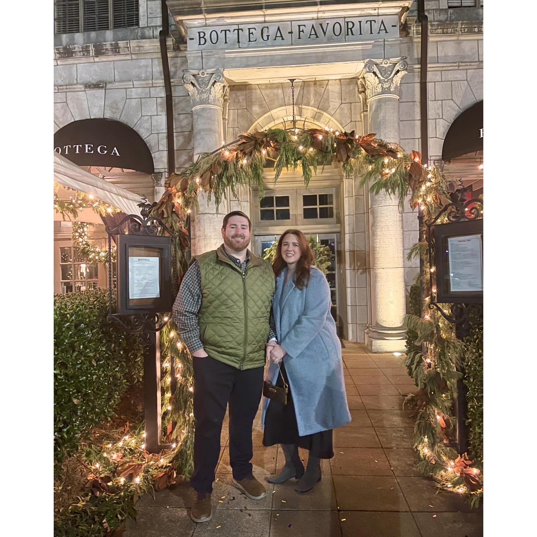 New Year's Eve dinner at one of our favorite restaurants, Bottega.