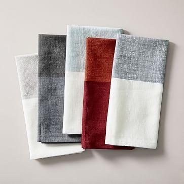 Center Stripe Woven Napkin Set - Light Pool
