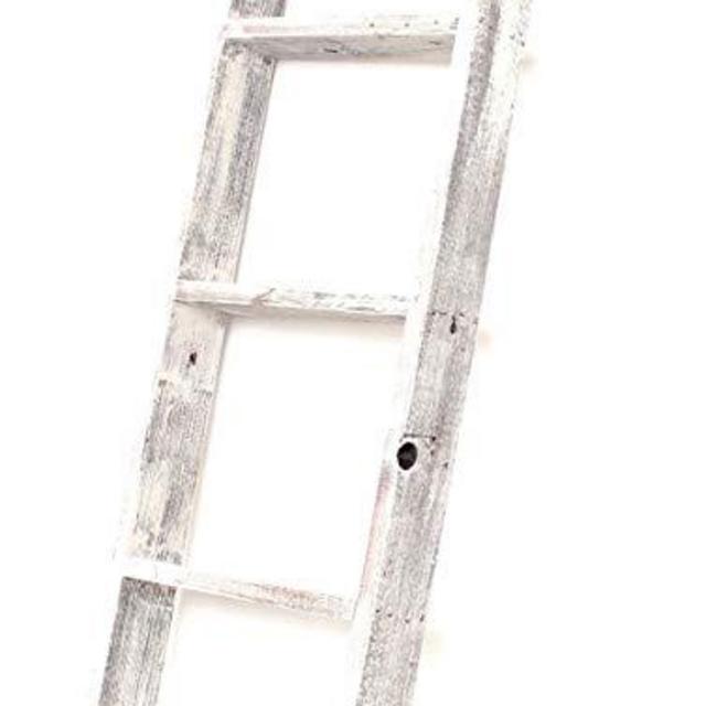 BarnwoodUSA Rustic 5 Foot Decorative Wooden Display Ladder - 100% Reclaimed Wood, Brown