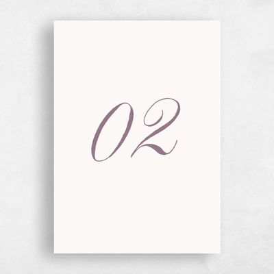 Grayed Lilac, Purple Wedding Table Number - Newport