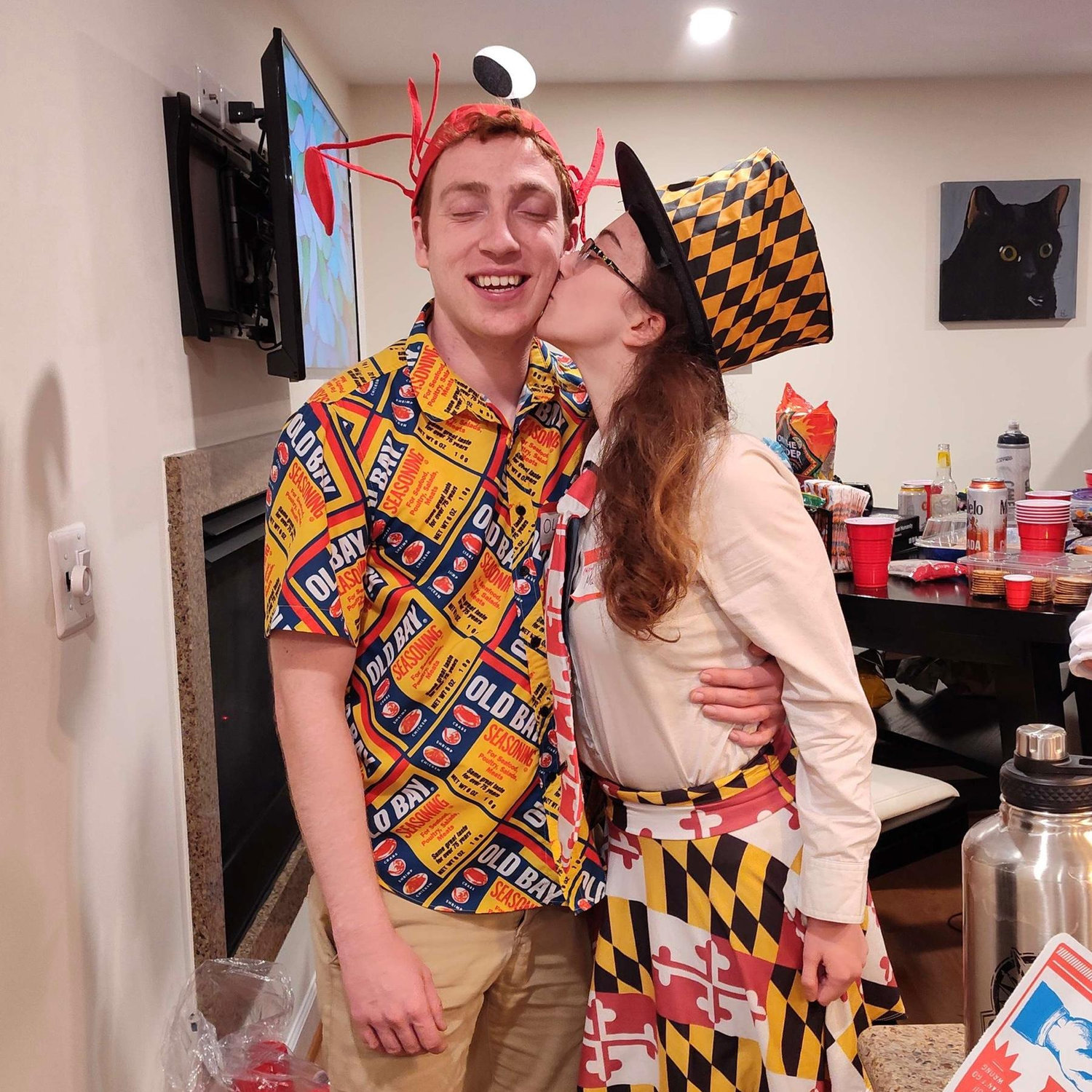 Halloween/Housewarming at the new house - we hosted more 20 people throughout the evening, many of whom slept over! (Costumes: Miss Maryland and her Old Bay/Bae)