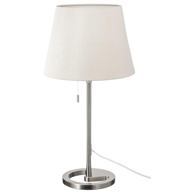 NYFORS Table lamp, nickel plated white