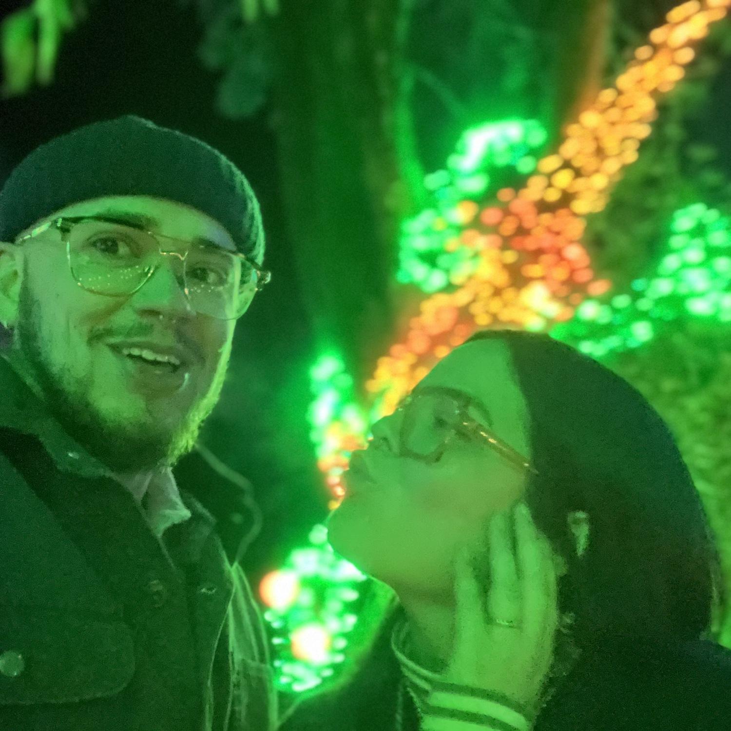 We went to see the Christmas lights at Turtle Bay and were extra goofy, forever one of our favorite nights.