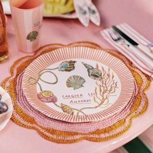 Nathalie Lete By the Sea Melamine Dinner Plate (Pink Shells)