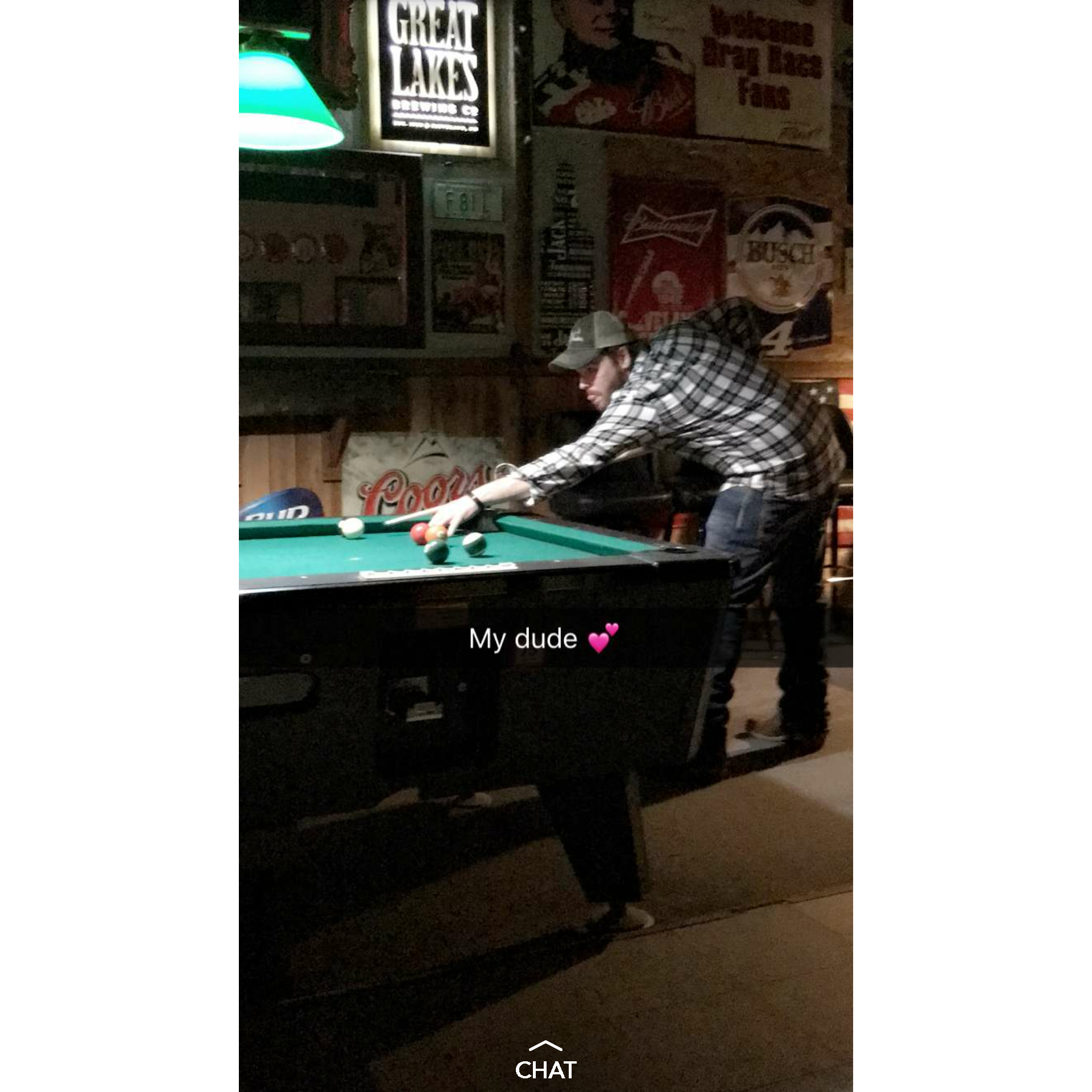 Pool master, the tongue helps with aim. At the Silver Crick Saloon, Garrettsville.