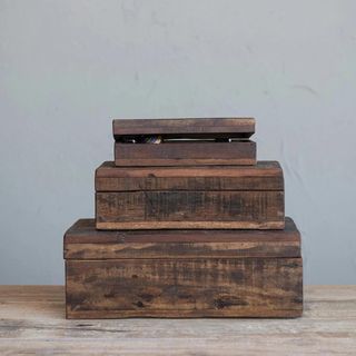 3-Piece Reclaimed Vintage Wood Box Set