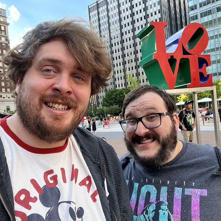 Matt and Andrew at the LOVE sign Philadelphia Aug 2023