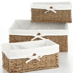 Household Essentials - Storage Baskets, Set of 3 Seagrass Utility