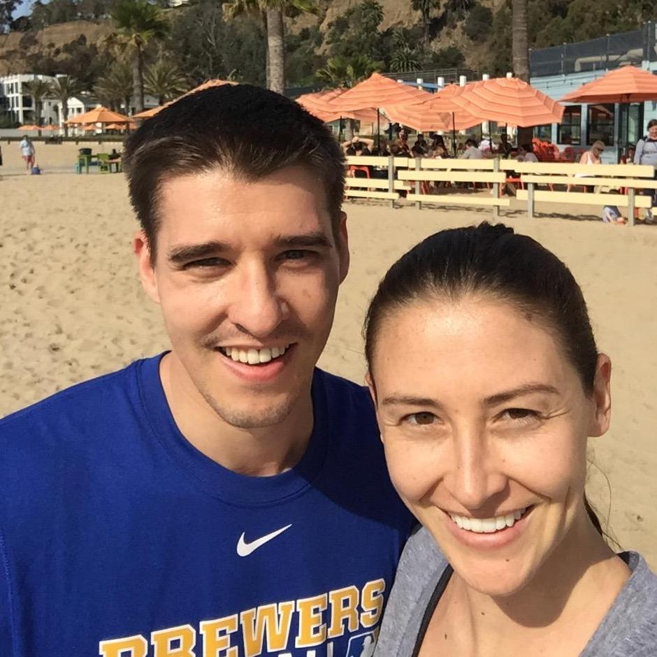 Running on the bike path in LA