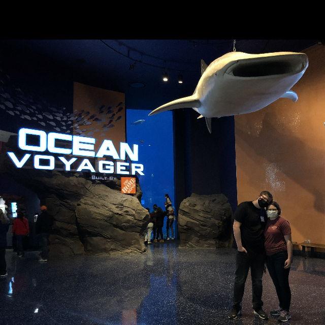 This photo was taken at the Georgia Aquarium where Seth swam with whale sharks.