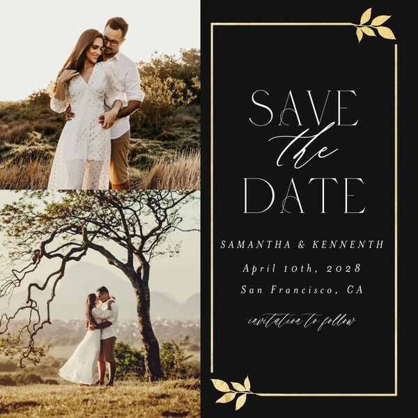 Dakota Photo Foil | Black | Zola Save The Dates