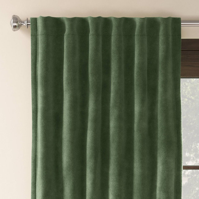 2pk 50"x63" Blackout Velvet Curtain Panels Green - Threshold™