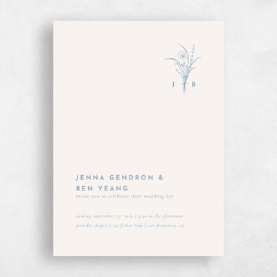 Dusty Blue Wedding Invitation - Prins Portrait