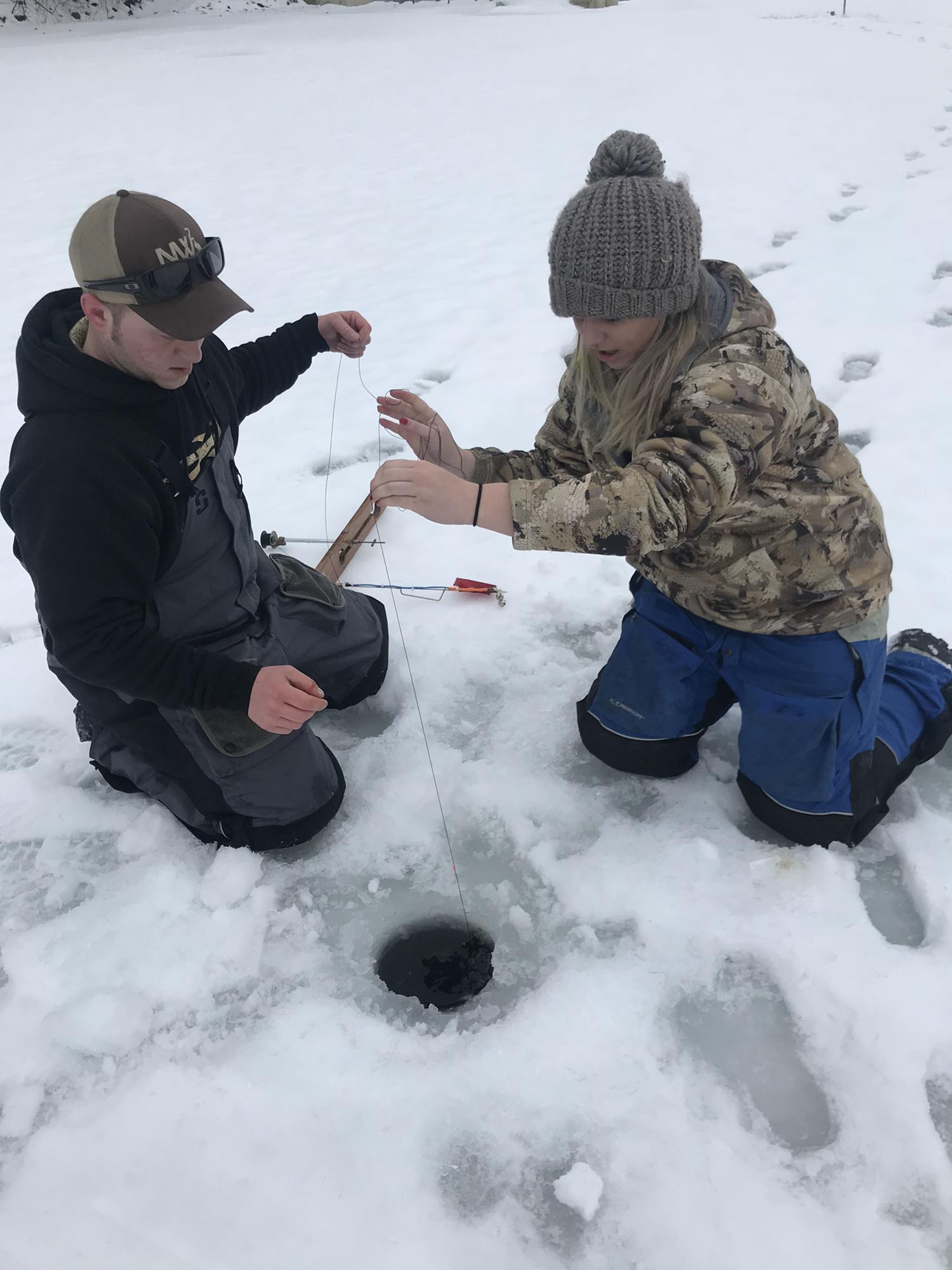 Ice fishing on Whitewater Lake