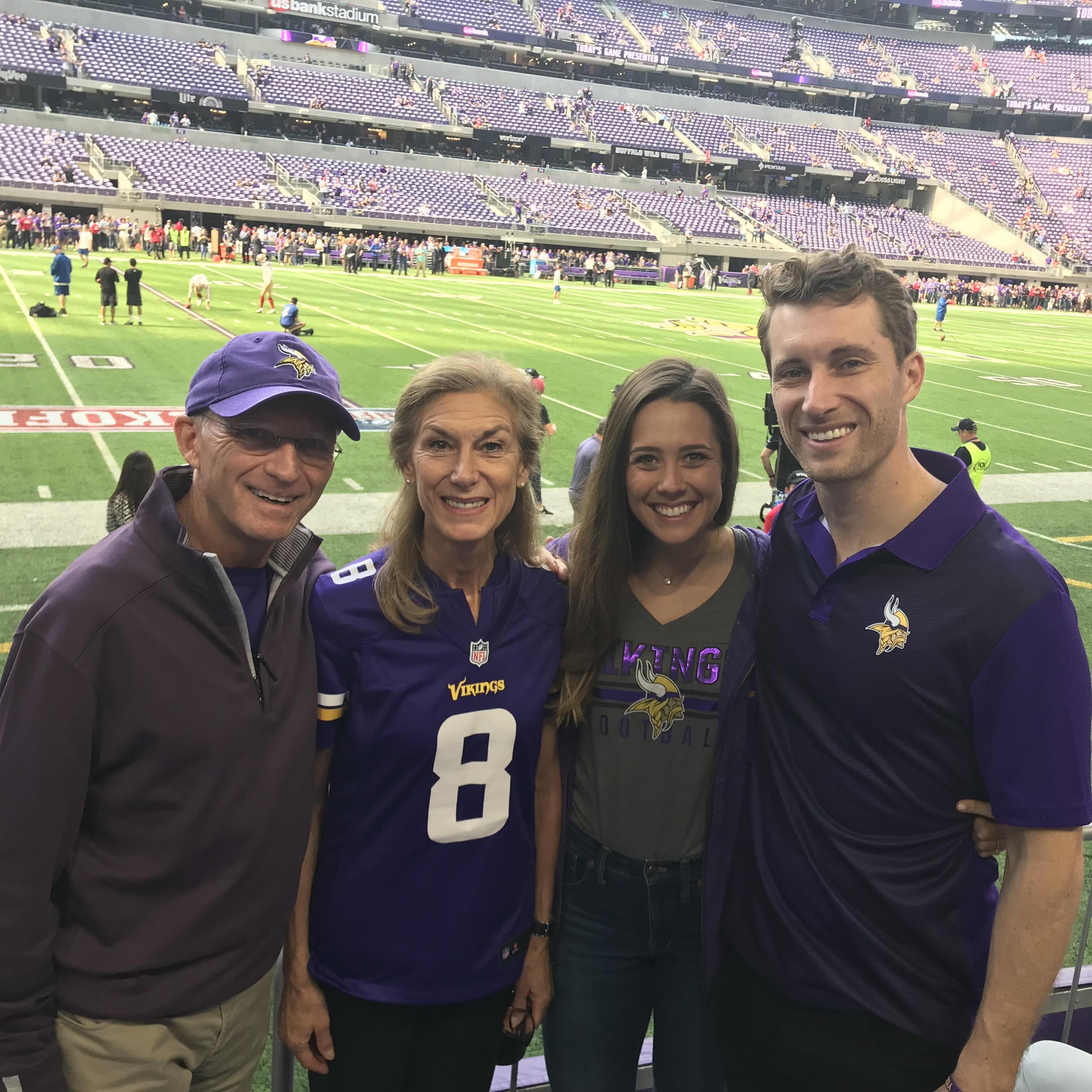 First Vikings game at home with Don & MaryAnn!
September 2018