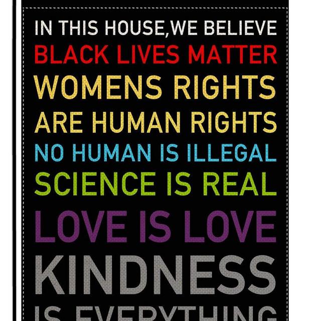 pingpi in This House, We Believe Small Garden Flag Vertical Double Sided 12.5 x 18 Inch Burlap Yard Outdoor Decor
