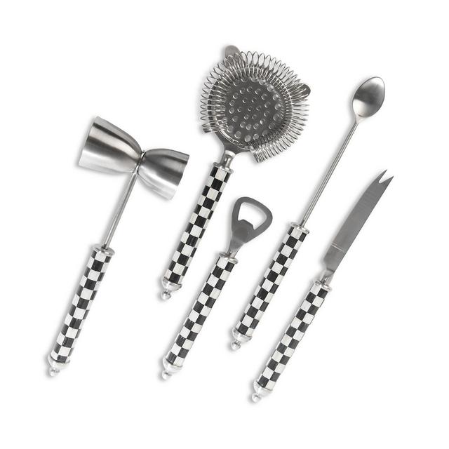 Mackenzie-Childs Courtly Check 5-Piece Bar Tool Set with Stand