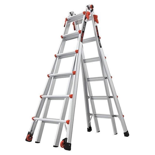 Little Giant Ladders, Velocity with Wheels, M26, 13-23 foot, Multi-Position Ladder, Aluminum, Type 1A, 300 lbs weight rating, (15426-001)