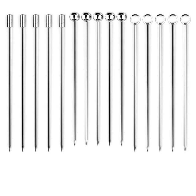 I-MART Stainless Steel Cocktail Picks Martini Picks Set (Pack of 15)