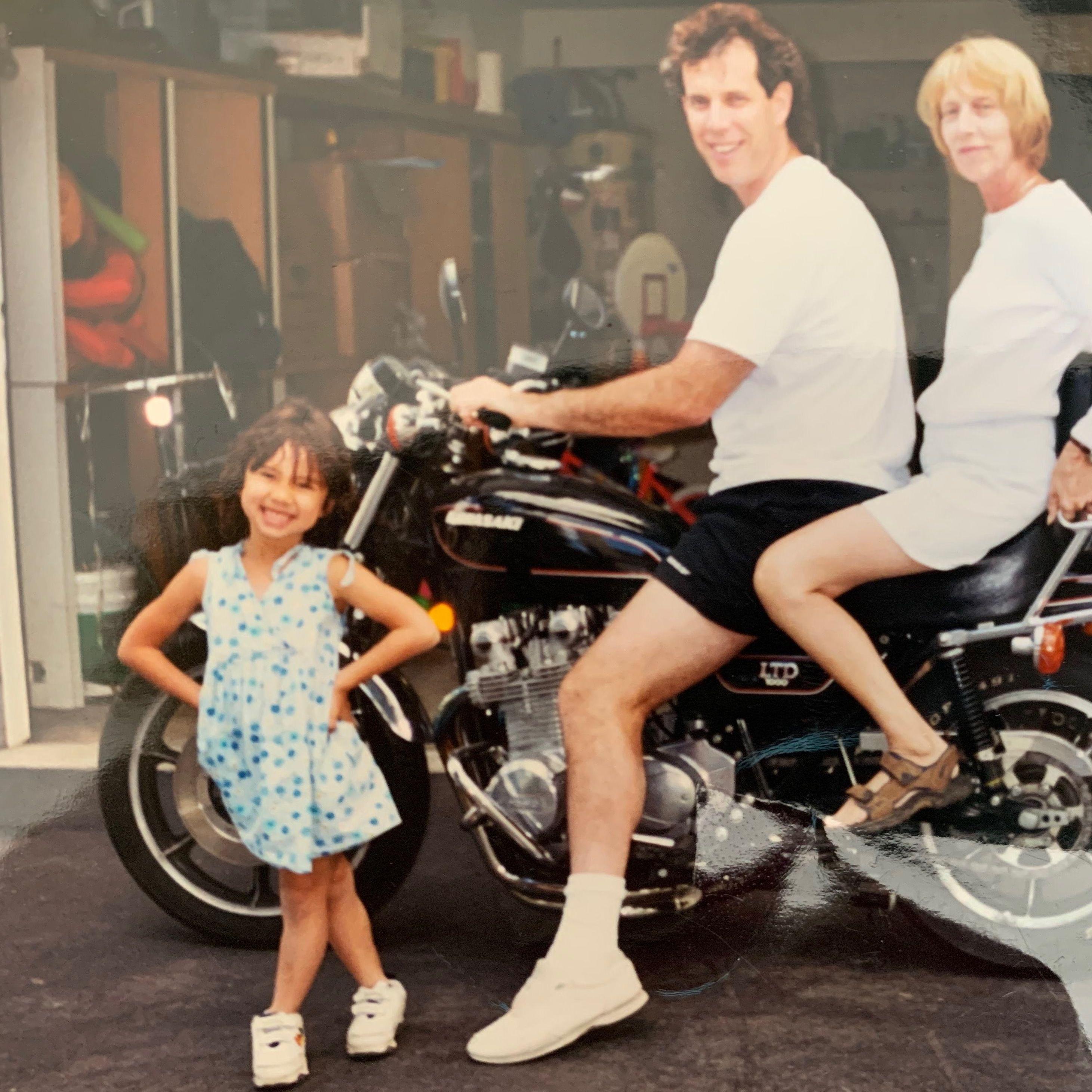 Baby Shannon with her dad, Michel and her grandmother, Fleurette