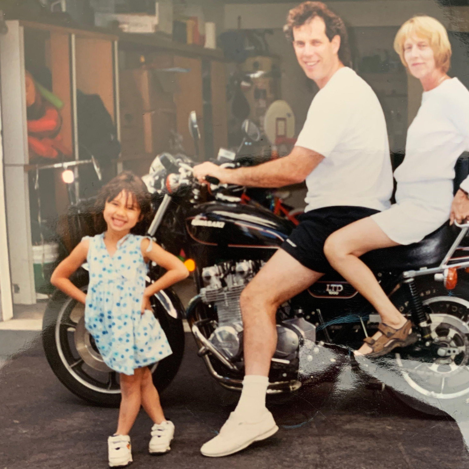 Baby Shannon with her dad, Michel and her grandmother, Fleurette