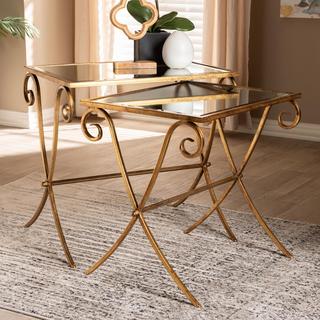 Ambre 2-Piece Stackable Accent Tray Table Set