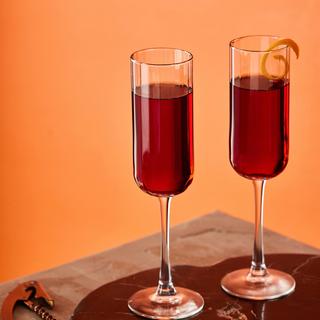 Sutherland Paneled Champagne Flute Glass, Set of 4