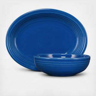 2-Piece Serve Set Oval Platter & Bistro Bowl