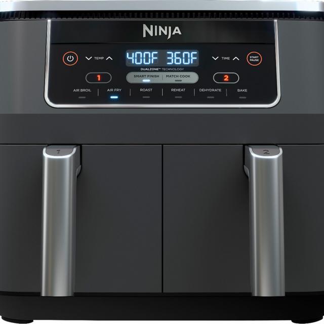 Ninja - Foodi 6-in-1 8-qt. 2-Basket Air Fryer with DualZone Technology - Dark Grey