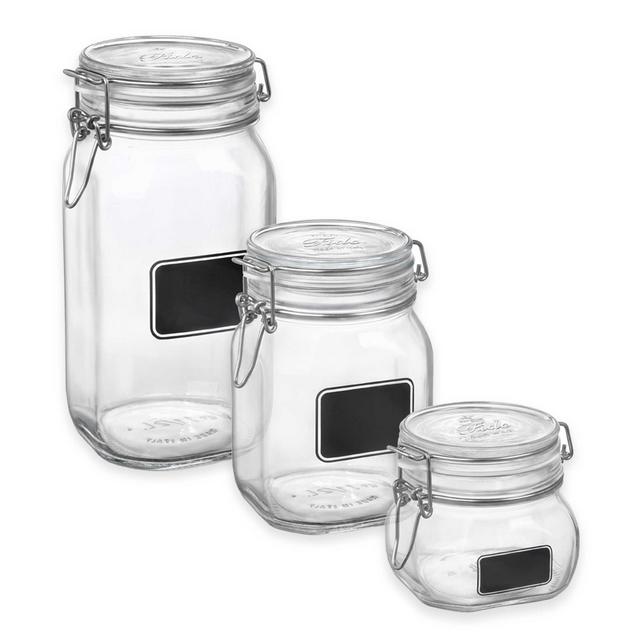 Bormioli Rocco Fido Square Chalk Label Jar - LARGE (50.75 oz)