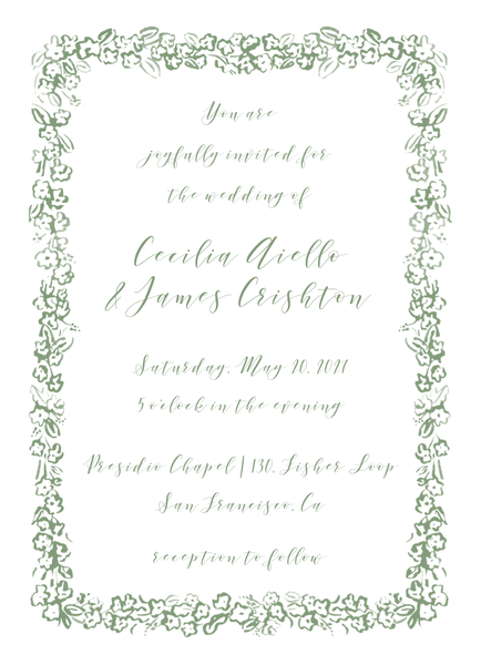 Brier Portrait | Bright Sage | Zola Wedding Invitations