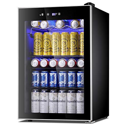 Antarctic Star 4.5cu.ft Beverage Refigerator -145 Can Mini Fridge , Adjustable Removable Shelves - 4.5cu.ft / Black