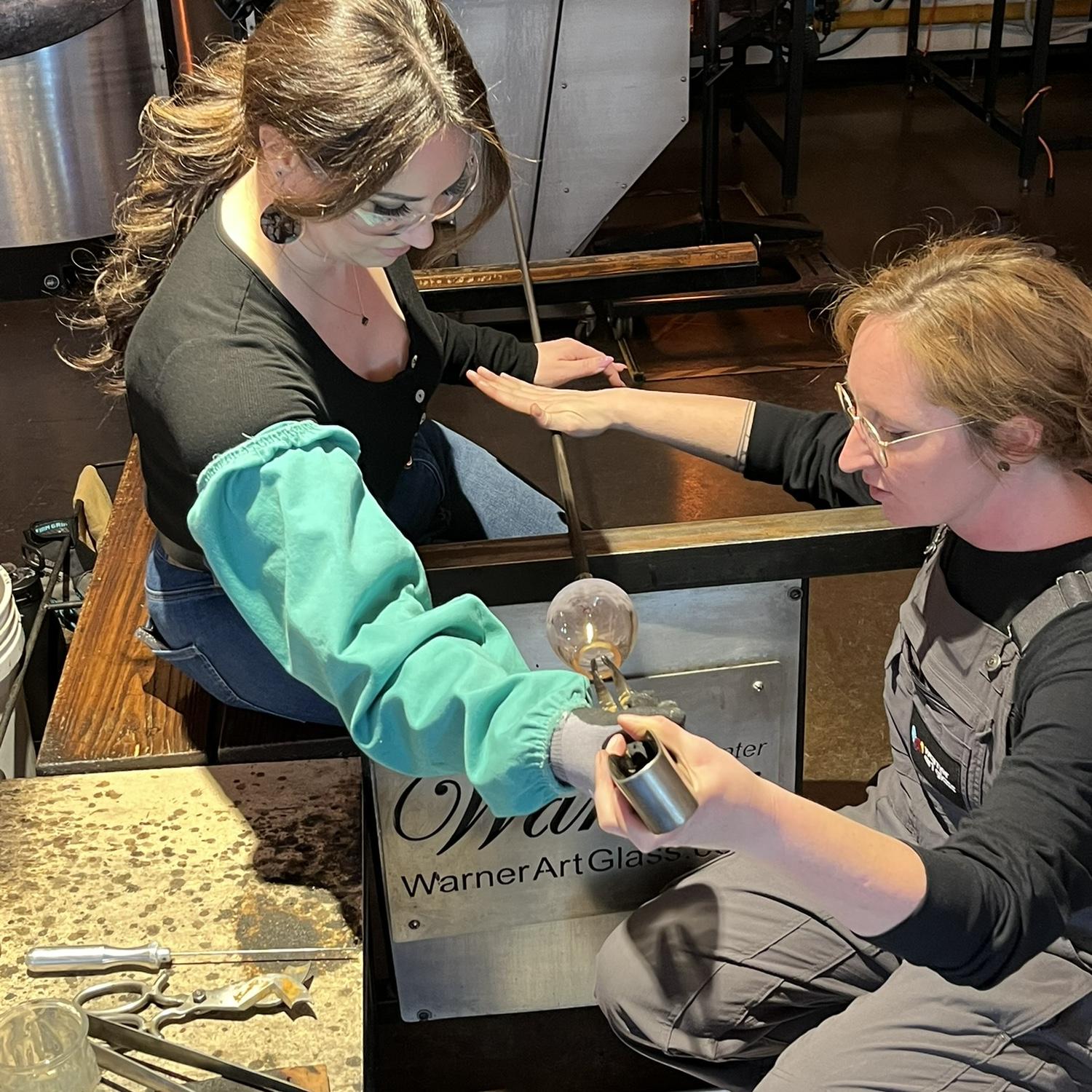 Right from the beginning, Tyler and Alandra enjoyed trying new experiences together.  On one of their first few dates, they booked a glass blowing session. Alandra made a stemless wine glass.