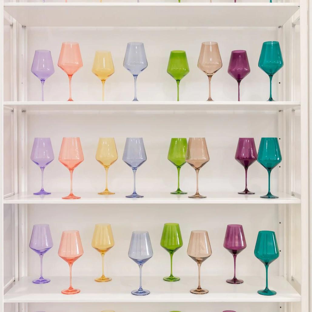 Estelle Colored Wine Stemware - Set of 6 {Custom Set}