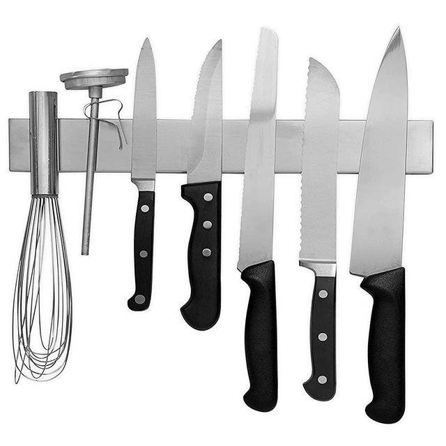 12” Magnetic Knife Bar - Durable Stainless Steel Knife Block for Wall or Refrigerator - Powerful Magnetic Block for Knives, Utensils, Tools, Art Supplies - Modern Innovations