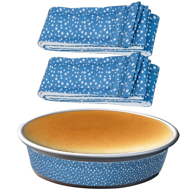 2 Pcs Baking Strips Cake Pan Dampen Strips Absorbent Thick Cotton Cake Strips for Kitchen Bakery Restaurant (Blue)